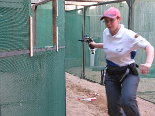 Monika am Weg zur&uuml;ck aus der Startposition